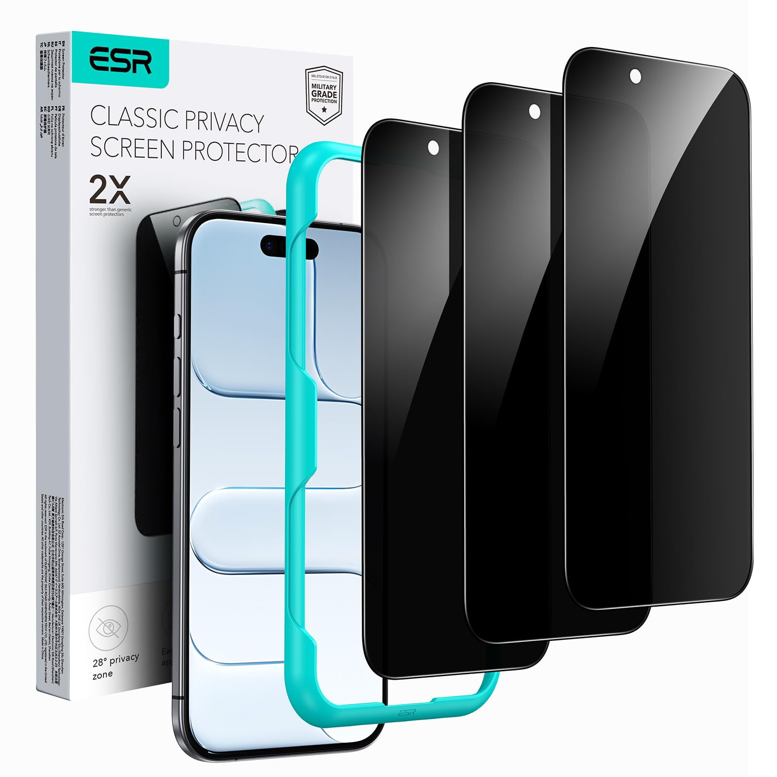 Protector De Pantalla De Privacidad Esr Para Iphone 17 Pro 3, Paquete