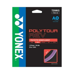 Cuerda De Tenis Yonex Poly Tour Rev 16L/1.25Mm Purpura 12 Mt