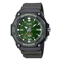 Casio - Reloj Análogo Para Hombre Standard Correa De Resina Dial Verde Quartz Mw-620H-3Av 100M
