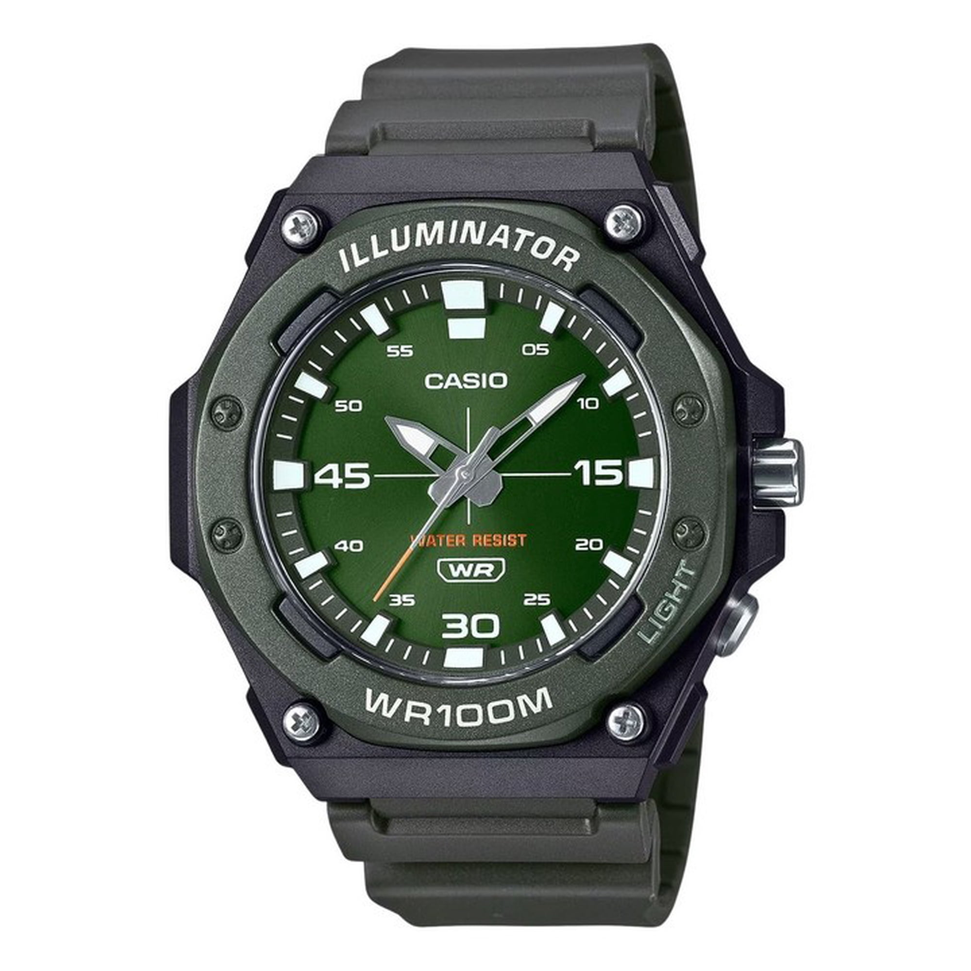 Casio - Reloj Análogo Para Hombre Standard Correa De Resina Dial Verde Quartz Mw-620h-3av 100m
