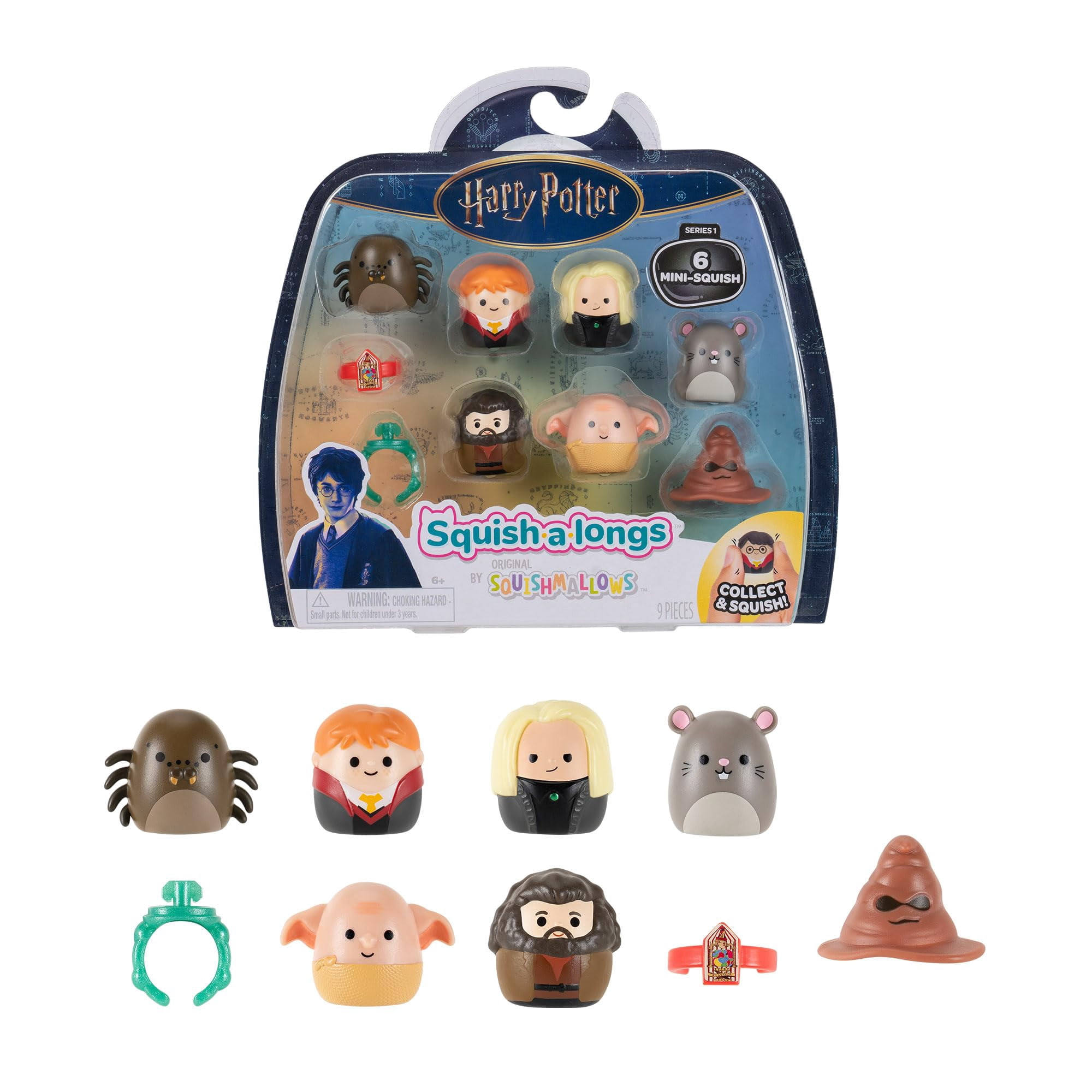 Figura De Juguete Squish-a-longs De Harry Potter Mini-squish, Paquete De 6