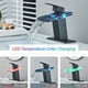 thumbnail image 2 of 1pc LED Bathroom Sink Faucet, Matte Black Bathroom Faucet, Single Handle Waterfall Glass Spout, Vanity RV Bathroom Faucet, For Sink 1 Hole, With Pop-Up Drain & Supply, 2 of 4