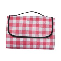 Magideal - Manta De Picnic, Estera De Picnic Resistente Al Agua Con Asa, Manta Portátil Plegable Para Acampar, Estera De Playa Para Mochilero De Verano, Barbacoa Rosa
