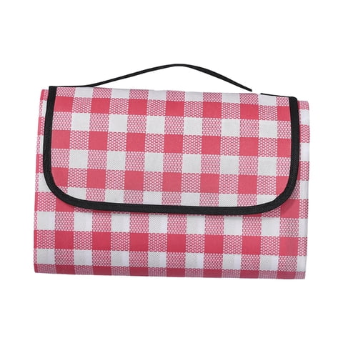 Magideal - Manta De Picnic, Estera De Picnic Resistente Al Agua Con Asa, Manta Portátil Plegable Para Acampar, Estera De Playa Para Mochilero De Verano, Barbacoa Rosa