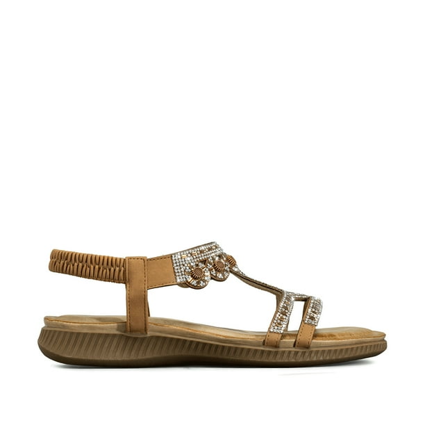 Sandalia Plana Comfort Pedrería Mujer Weide Js77