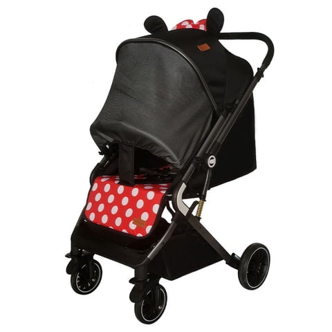 Coche De Paseo Reversible Multiposiciones By Lubabycas Negro Rojo