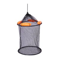 Magideal - Cesta De Pesca Flotante Con Red Recubierta, Accesorio Con Cierre De Cordón, Jaula De Pesca Portátil Plegable Para Cangrejos De Río Capturados 40X45Cm
