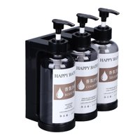 Magideal - Dispensador De Ducha De Loción Contenedores De Champú Para Baño Prensa Manual Botella De Loción Inodoro De Hotel Dispensador De Champú De Fácil Limpie Gris 3 Ranuras