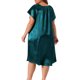 thumbnail image 4 of Agnes Orinda Women's Plus Size Escuela Colegio Camisones de Satén Cuello Cuadrado Mangas Cortas Suelto de Seda Midi Ropa de Dormir Camisón con Lazo 2X Azul Pavo Real, 4 of 8
