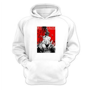 Genérico - Polerón Canguro Chainsaw Man Blanco Talla Xs Unisex