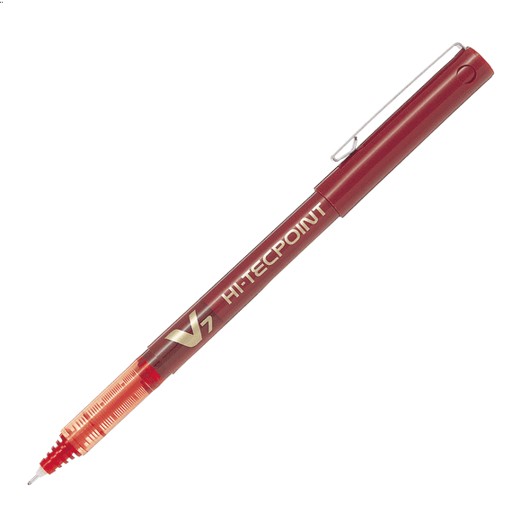Pack 5 Lápices Tinta HI-Tecpoint V7 Pilot Rojo