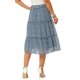 thumbnail image 3 of Falda de Lunares con Volantes en Capas de Cintura Alta Elástica Casual Flowy A-Line de Playa de Verano hasta la Rodilla para Mujer INSPIRE CHIC L Azul, 3 of 6