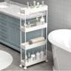 thumbnail image 1 of Carrito de almacenamiento SPACELEAD Slim de 4 niveles para oficina y cocina, blanco, 1 of 7