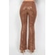 thumbnail image 3 of Saronite Pantalones de Tiro Medio, Entallados y Acampanados con Lentejuelas, con Cintura Elástica Metalizada, Largos, Color Moca (para Mujer), 3 of 5