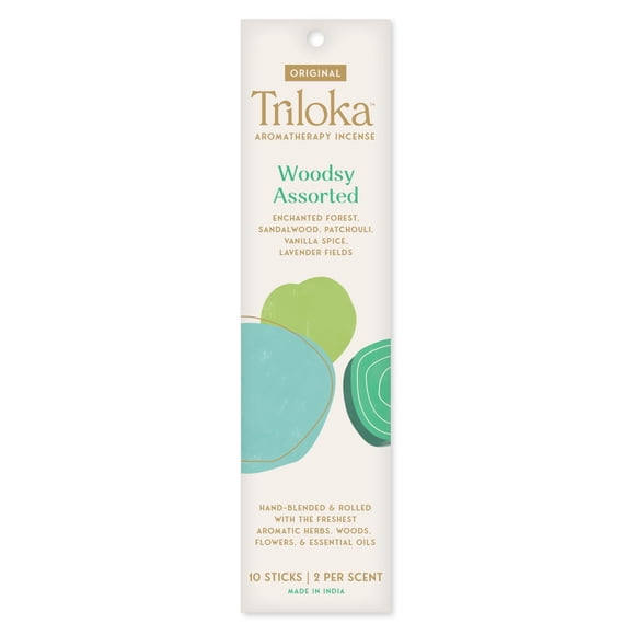 Incienso Triloka Original Woodsy Assorted, 10 varillas