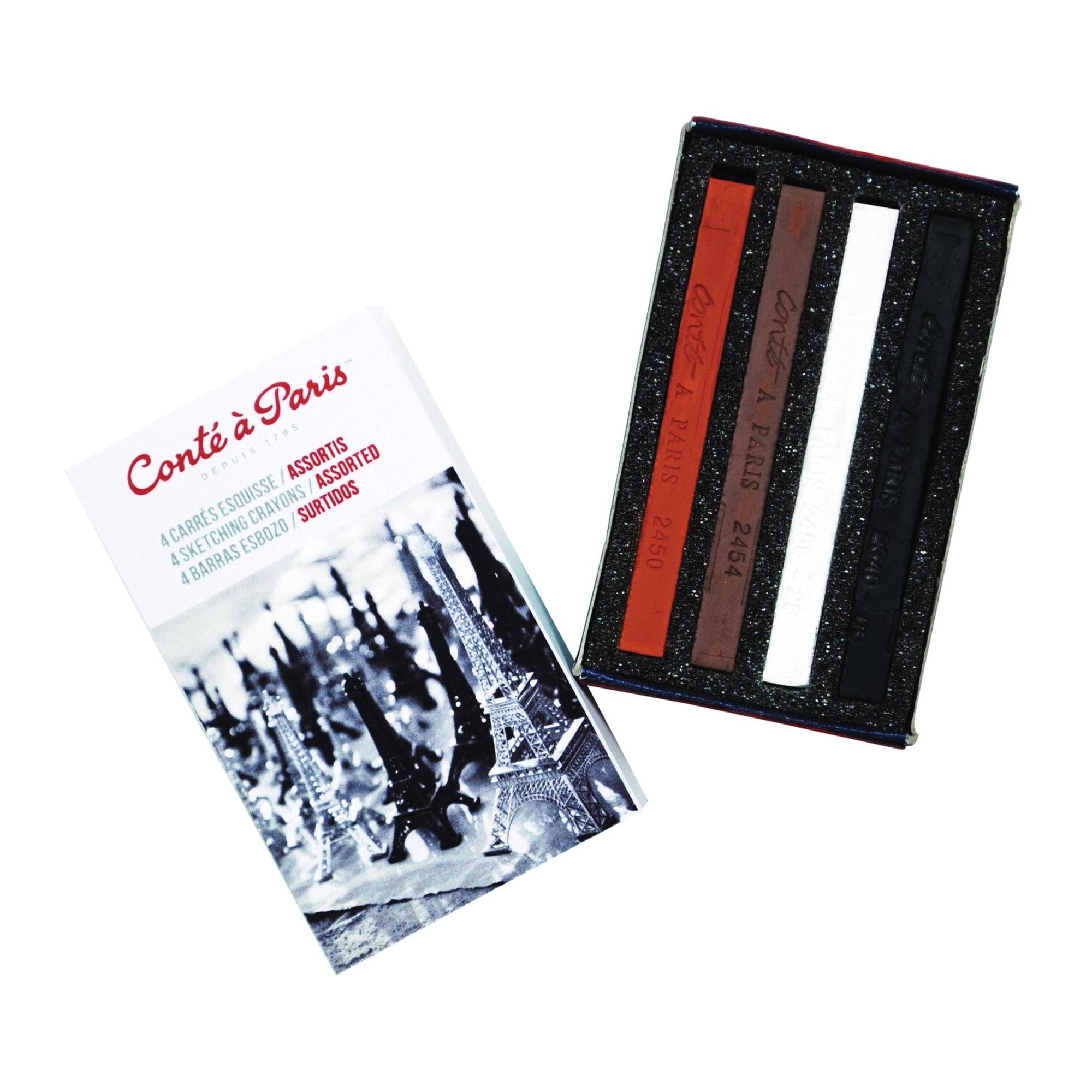 Generic - Juego De Lápices De Colores Conte Match Box, Paquete De 6 Con 4 Colores Cada Uno (paquete De 6)