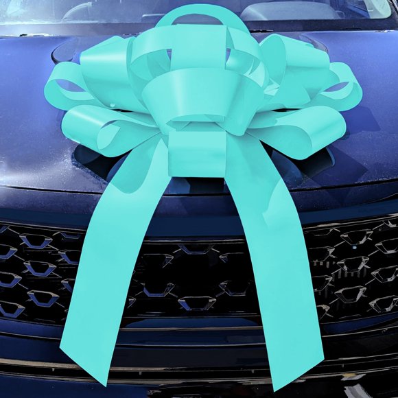 Lazo para coche CarBowz 120 cm turquesa de vinilo resistente al clima