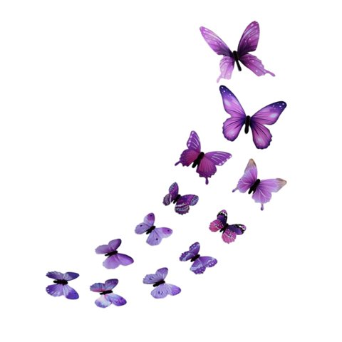 Bothyi - 12 Pegatinas De Pared De Mariposa Luminosa 3D De Pvc Para Pasillo, Fiesta, Sala De Estar, Color Morado