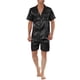 thumbnail image 1 of INSPIRE CHIC Conjuntos de Pijama para Hombre Manga Corta Ropa de Dormir Parte Superior y Pantalones Ropa de Casa Negro S, 1 of 5