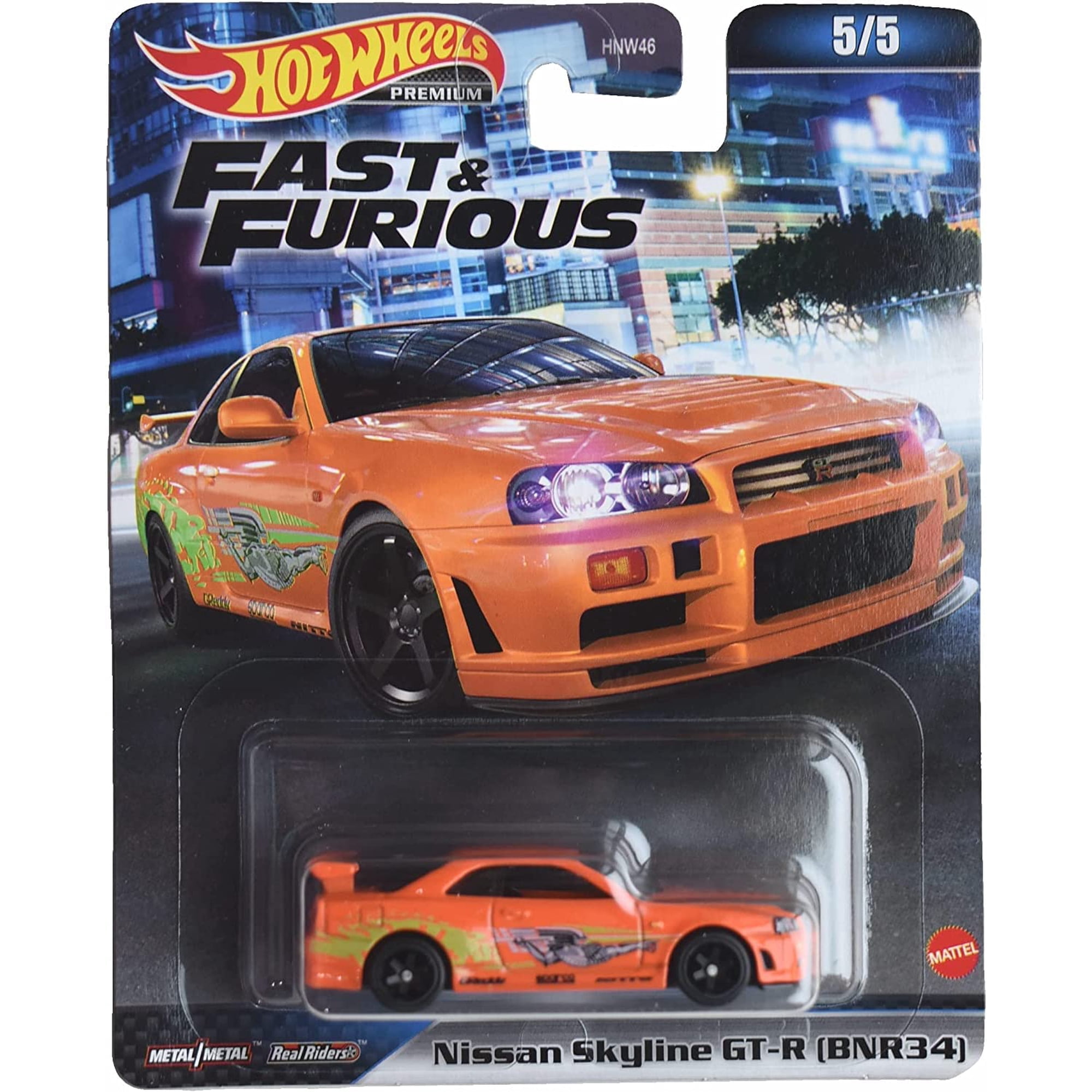 Coche De Juguete Hot Wheels Nissan Skyline Gt R Fast & Furious Orange