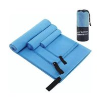 Ak Sport - Toallas De Microfibra Set 3 Unidades Suaves Y Absorbentes- Celeste