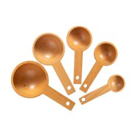 Magideal - Cucharas Medidoras De Madera De 5 Tamaños Herramientas De Medición De Especias De Azúcar Accesorios Fáciles De Limpiar Cucharas De Sopa Cucharada Para