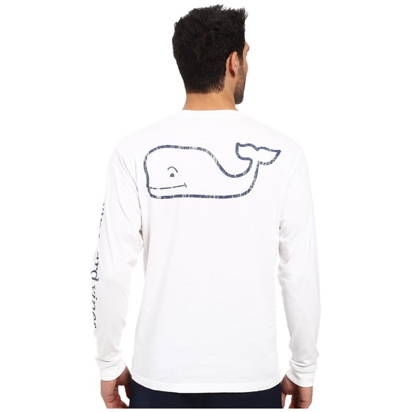 Camiseta Vineyard Vines para hombre, manga larga, vintage, color blanco