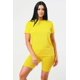 thumbnail image 2 of Conjunto Básico De Dos Piezas Basics Camiseta Top Y Shorts De Ciclista De Manga Corta Sin Costuras Y Elástico Color Amarillo (para Mujer), 2 of 2