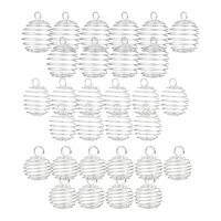 Bothyi - 30X Jaulas De Cuentas En Espiral Colgantes Suministros De Manualidades Novedosos Soportes De Piedras De Metal
