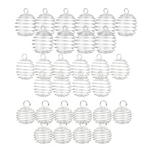 Bothyi - 30X Jaulas De Cuentas En Espiral Colgantes Suministros De Manualidades Novedosos Soportes De Piedras De Metal
