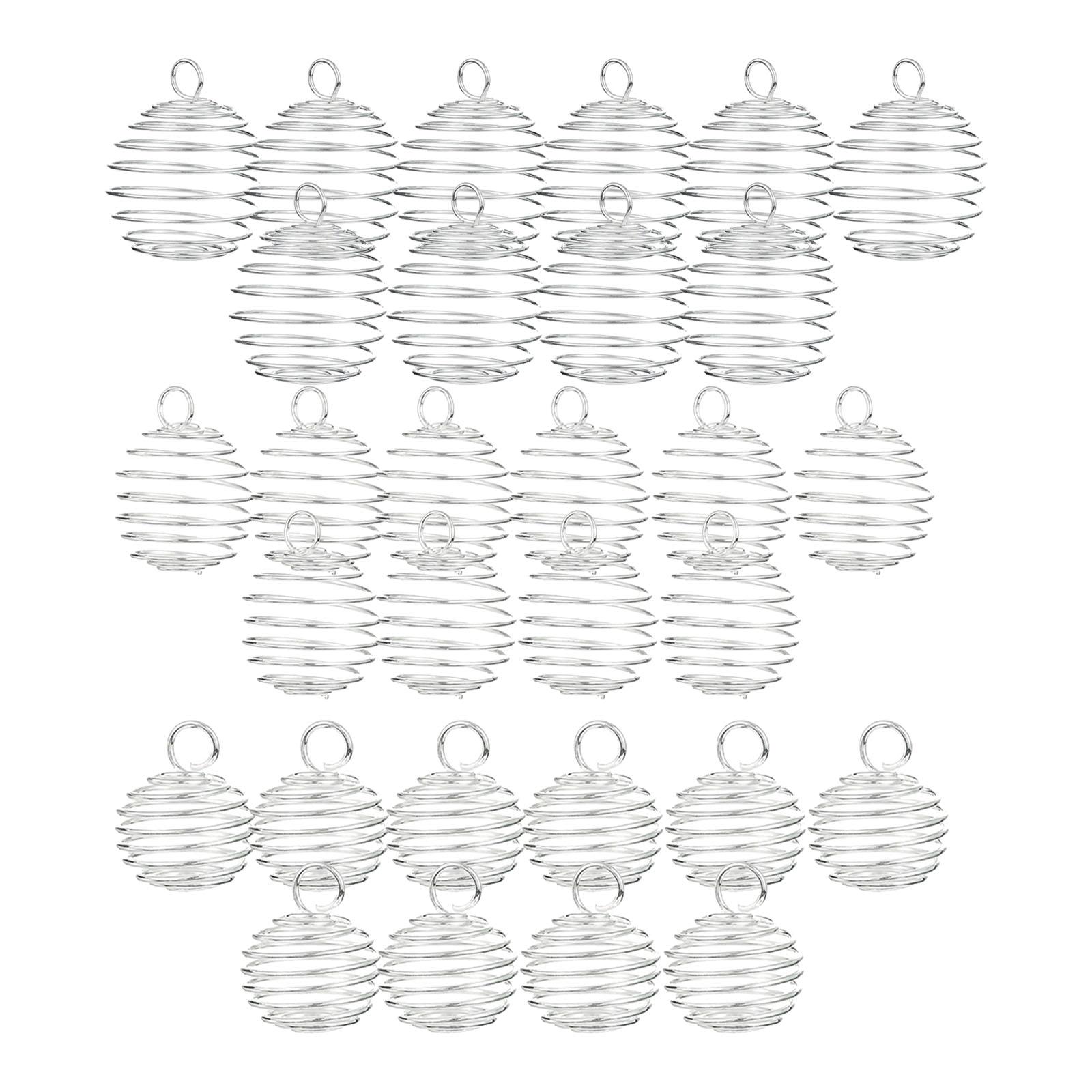 Bothyi - 30X Jaulas De Cuentas En Espiral Colgantes Suministros De Manualidades Novedosos Soportes De Piedras De Metal
