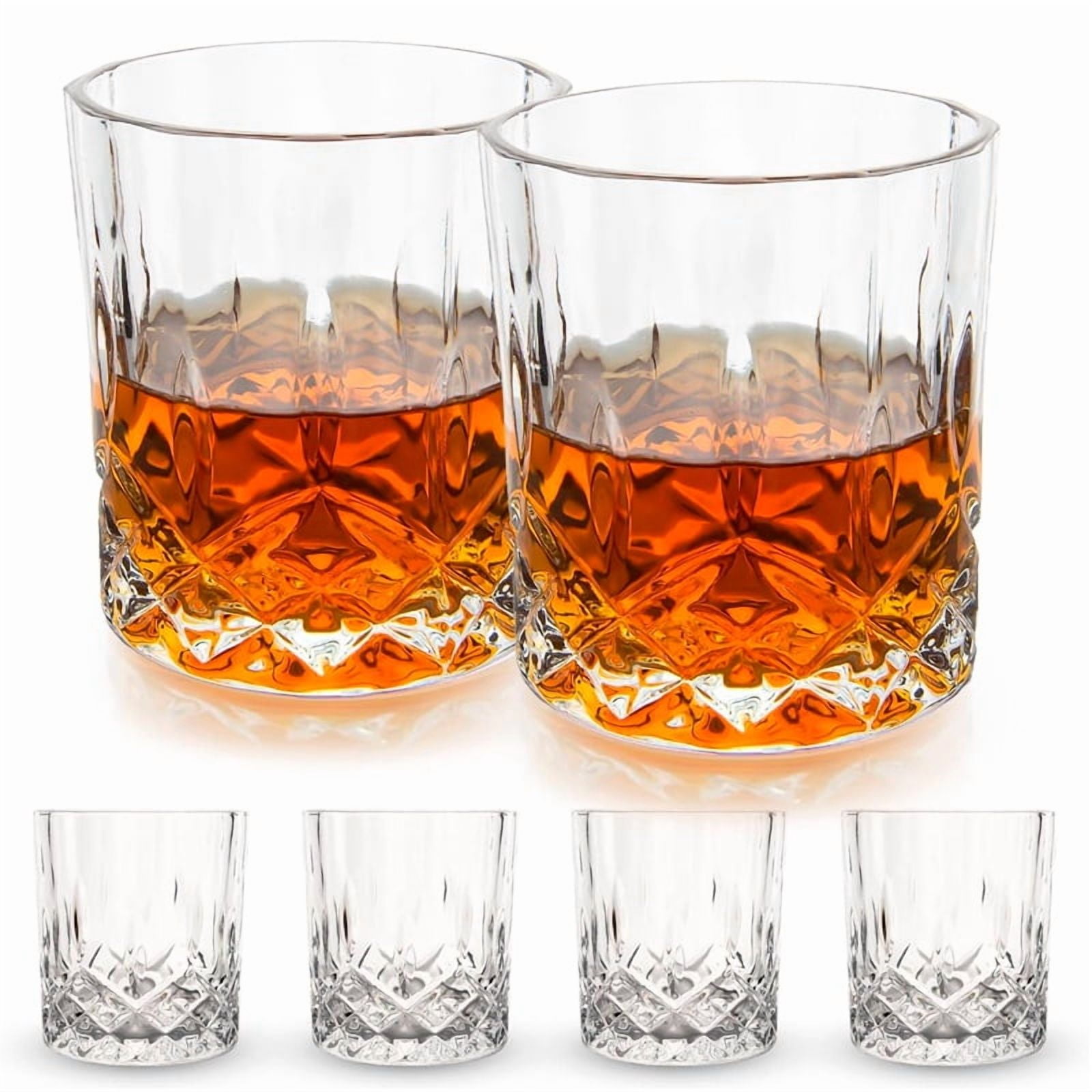 Wakeshome - Set 6 Vasos De Whisky Esculpidos 330ml Vaso De Vidrio