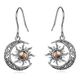 thumbnail image 1 of Aros Sol Luna Piedra Nacar Plata Fina 925 Regalo Mujer Joyas, 1 of 3