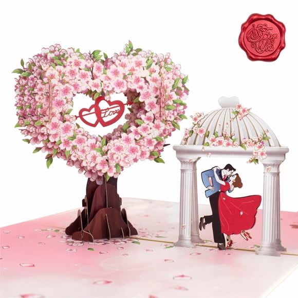 Tarjeta de felicitación FUDE LUO 15 cm Pop‑up Cerezo en Flor