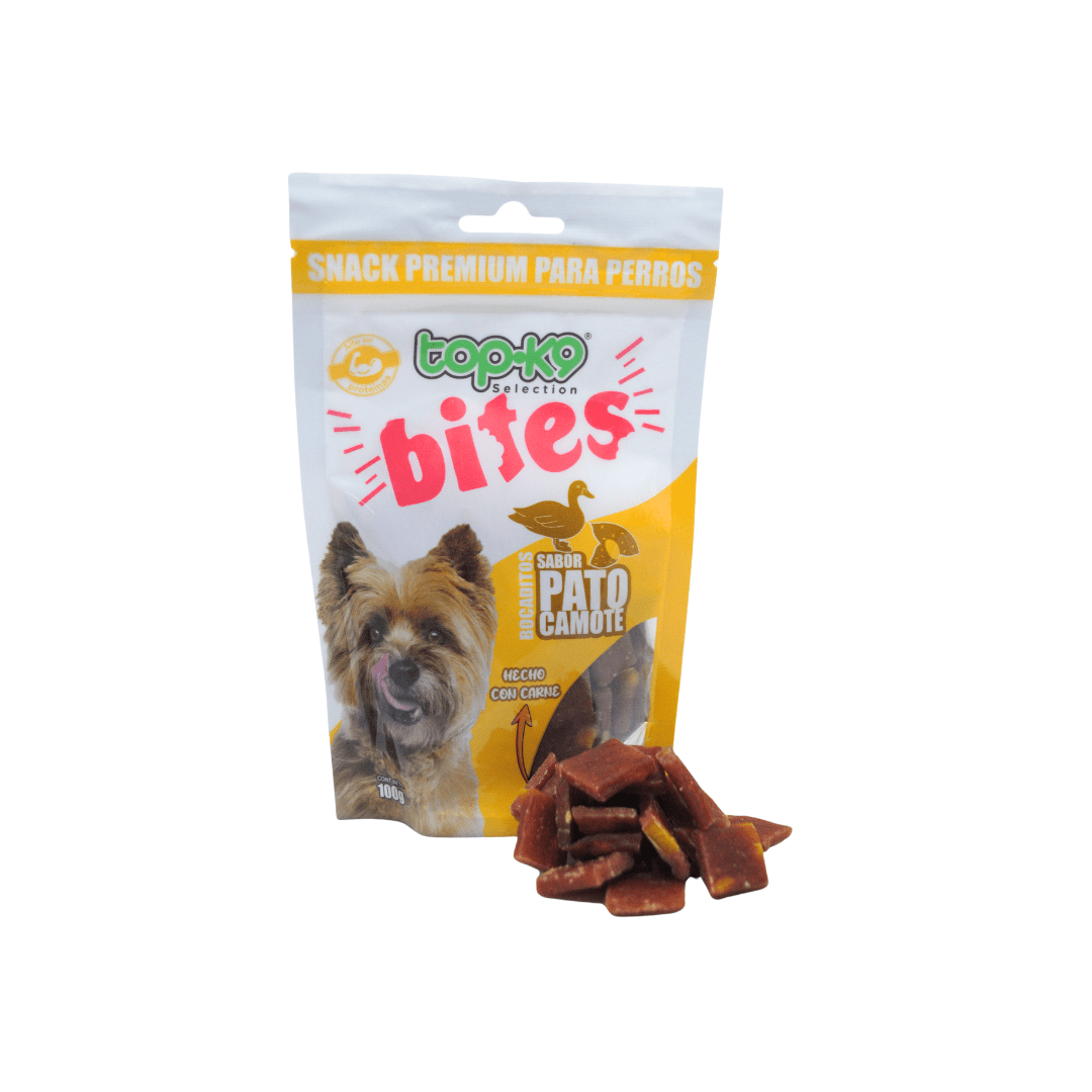 Topk-9 - Snacks Bites Bocaditos/ Pato Camote 100 Gr.