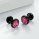 thumbnail image 4 of 1pair Men's Retro Dazzling Red Resin Round Stud Earrings, 4 of 4