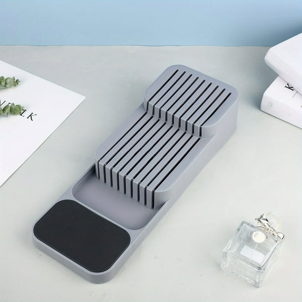 Maximize Your Kitchen Space with Our In-Drawer Knife Block Organizer Tray for Standard Sized Cutting Knives - Keep Your Cutlery Drawer Tidy and Handy with This High-Quality Knife Block!