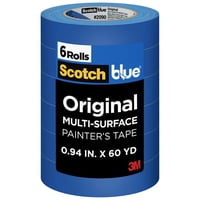 Cinta Adhesiva Original Scotchblue Para Pintores, Multisuperficie, 24 Mm, 6 Rollos