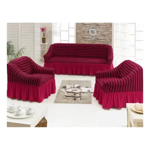 Casadeliacl - Funda Tfi Raya Kit Para Sillón 3+1+1 Líneas / Bordó / Rayas