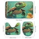 thumbnail image 3 of Bebé tortuga-theme 4-Piece Shower Curtain Set with Rugs, Waterproof Bathroom Decor Set Includes Bath Mat, U-Shaped Rug, Toilet Lid Cover and Curtain with Hooks, 3 of 6