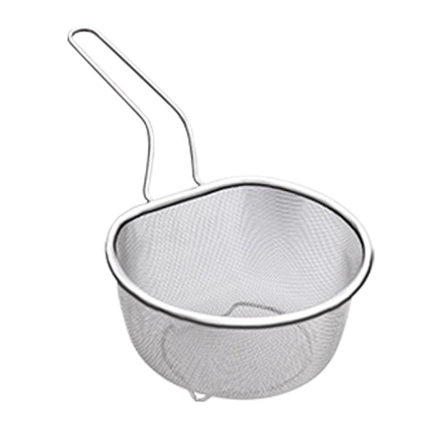 Cesta de drenaje de cocina de malla para alimentos calientes, utensilio de cocina para servir alimentos, cesta para freír resistente, cesta para Pasta Malla fina de 18 cm