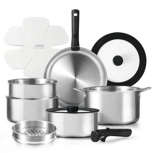 Juego De Utensilios De Cocina Carote De Acero Inoxidable, 14 Piezas, Negro De Inducción