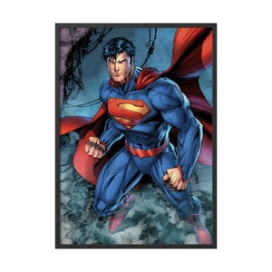 Creango - Cuadro Poster Enmarcado Superman Decorativo