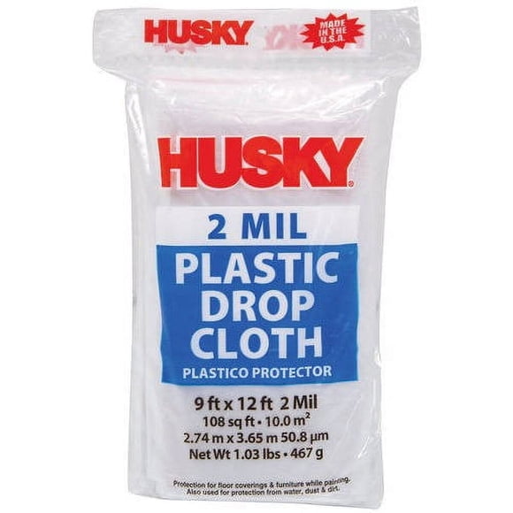 Protector Plastico Husky 2 Mil 9x12 Pies Transparente