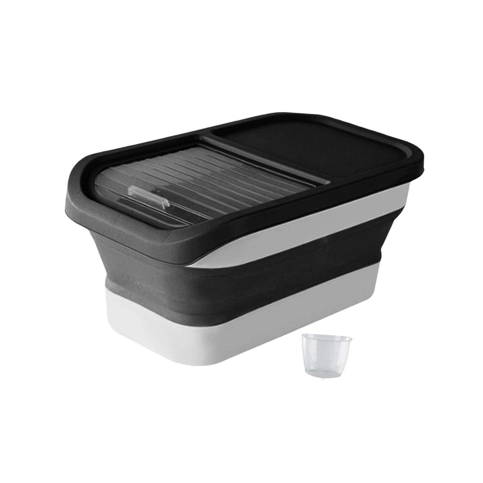 Magideal - Organizador De Alimentos Para Mascotas, Caja De Almacenamiento De Comida, Contenedor De Arroz De Alta Capacidad , Negro