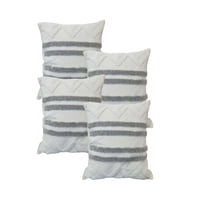 Genérico - Pack De 4 Fundas De Cojin Tufting 45X45 Cm Blanco 07