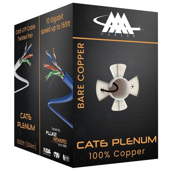 Cable Ethernet, cables AAA, Cat6, Plenum, 305 m, cobre desnudo