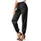 thumbnail image 4 of INSPIRE CHIC Pantalones de Satén para Mujer con Cintura Elástica y Cordón, Pierna Recta, Largo al Tobillo, Joggers Elegantes con Bolsillo L Negro, 4 of 4
