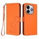 thumbnail image 1 of Funda Volteable con Diseño de Gato para Xiaomi Redmi Note 14 5G, Naranja, 1 of 6