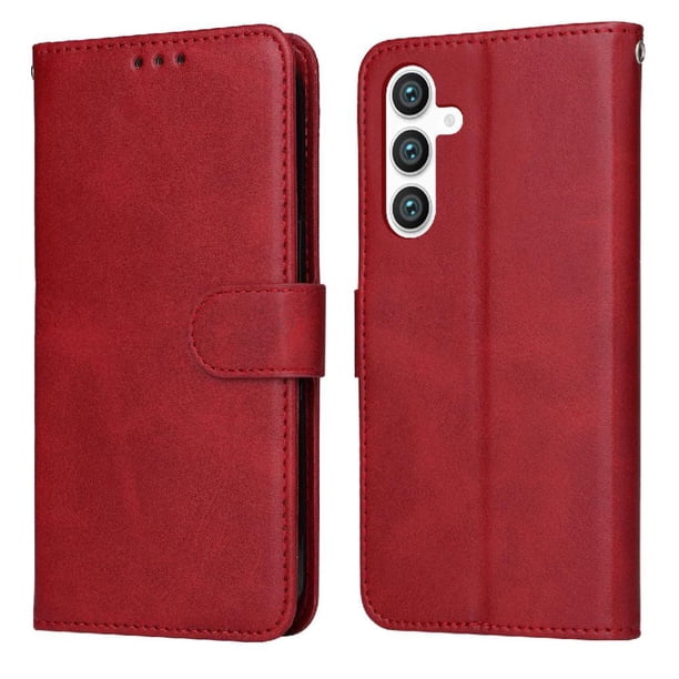 Funda Billetera para Samsung Galaxy S23 FE con Porta Tarjetas y Soporte Ajustable Rojo
